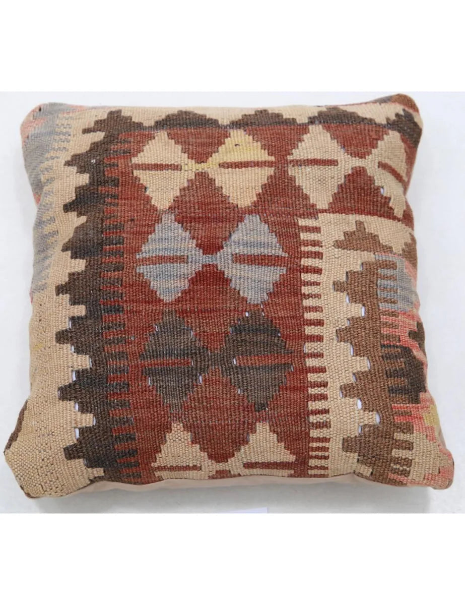 Afghan Tribal Pillow 1' 5" x 1' 5" Hand-Woven | No. AT40063