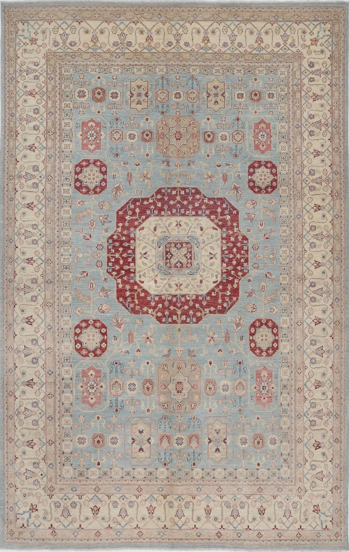Afghan Ziegler Rug 6' 4" x 10' 0" Hand-Knotted | No. AT40076