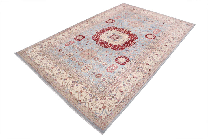 Afghan Ziegler Rug 6' 4" x 10' 0" Hand-Knotted | No. AT40076