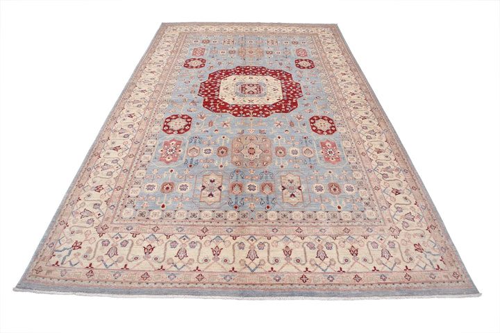 Afghan Ziegler Rug 6' 4" x 10' 0" Hand-Knotted | No. AT40076