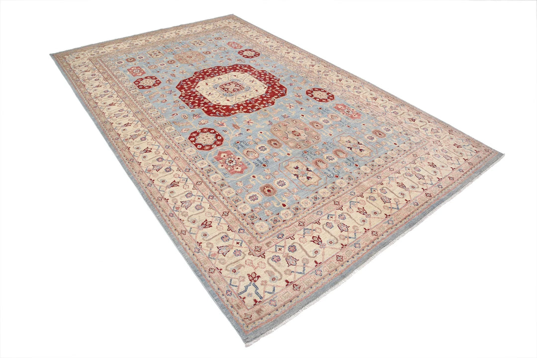 Afghan Ziegler Rug 6' 4" x 10' 0" Hand-Knotted | No. AT40076