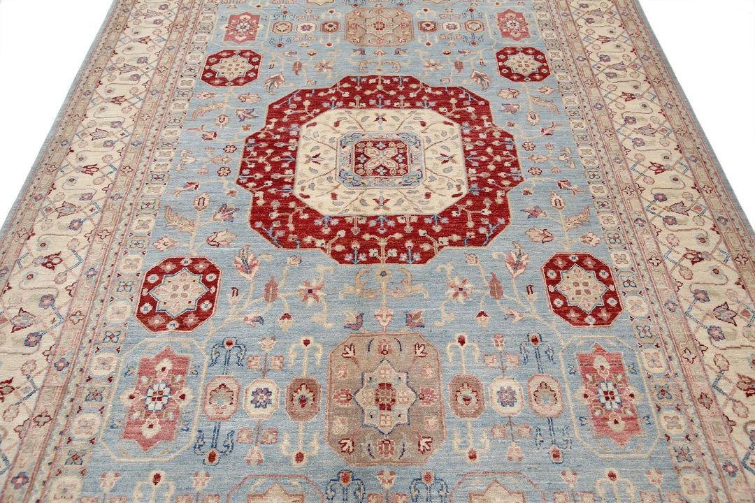 Afghan Ziegler Rug 6' 4" x 10' 0" Hand-Knotted | No. AT40076