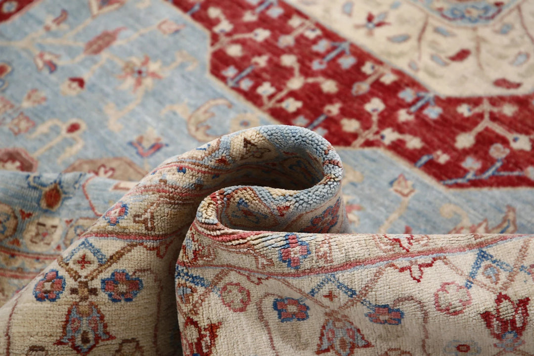 Afghan Ziegler Rug 6' 4" x 10' 0" Hand-Knotted | No. AT40076