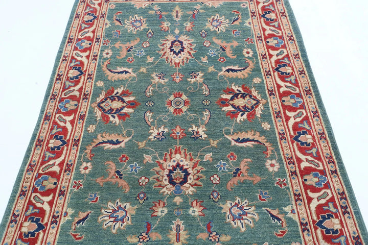 Afghan Ziegler Rug 3' 10" x 6' 3" Hand-Knotted | No. AT40171