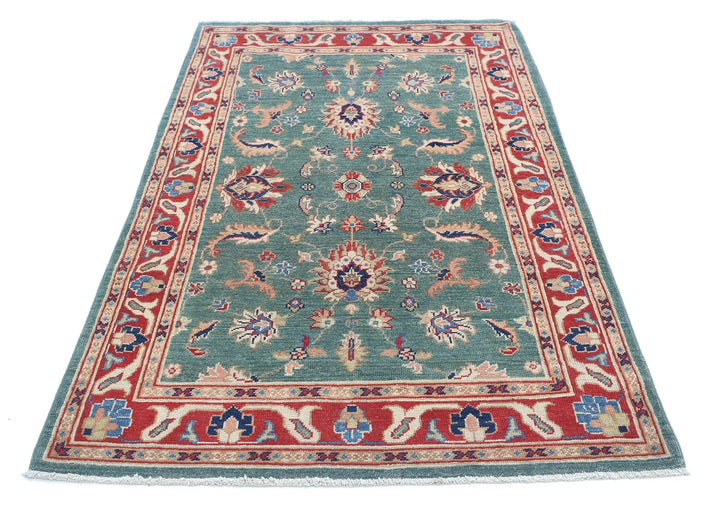 Afghan Ziegler Rug 3' 10" x 6' 3" Hand-Knotted | No. AT40171