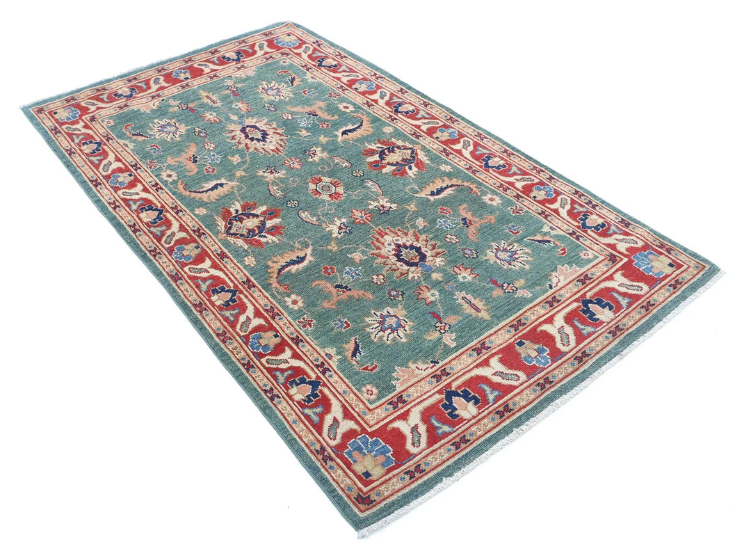 Afghan Ziegler Rug 3' 10" x 6' 3" Hand-Knotted | No. AT40171