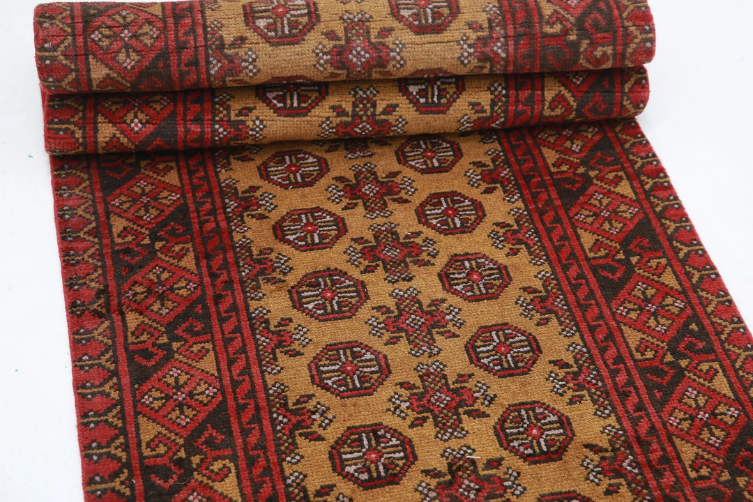Afghan Akcha Revival Rug 2' 6" x 12' 5" Hand-Knotted | No. AT40206