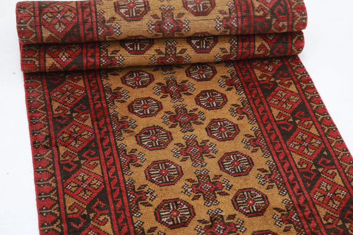 Afghan Akcha Revival Rug 2' 6" x 12' 5" Hand-Knotted | No. AT40206