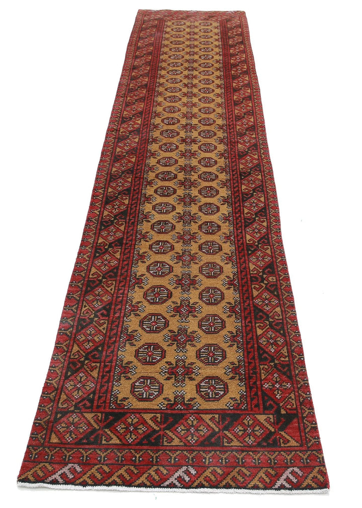 Afghan Akcha Revival Rug 2' 6" x 12' 5" Hand-Knotted | No. AT40206