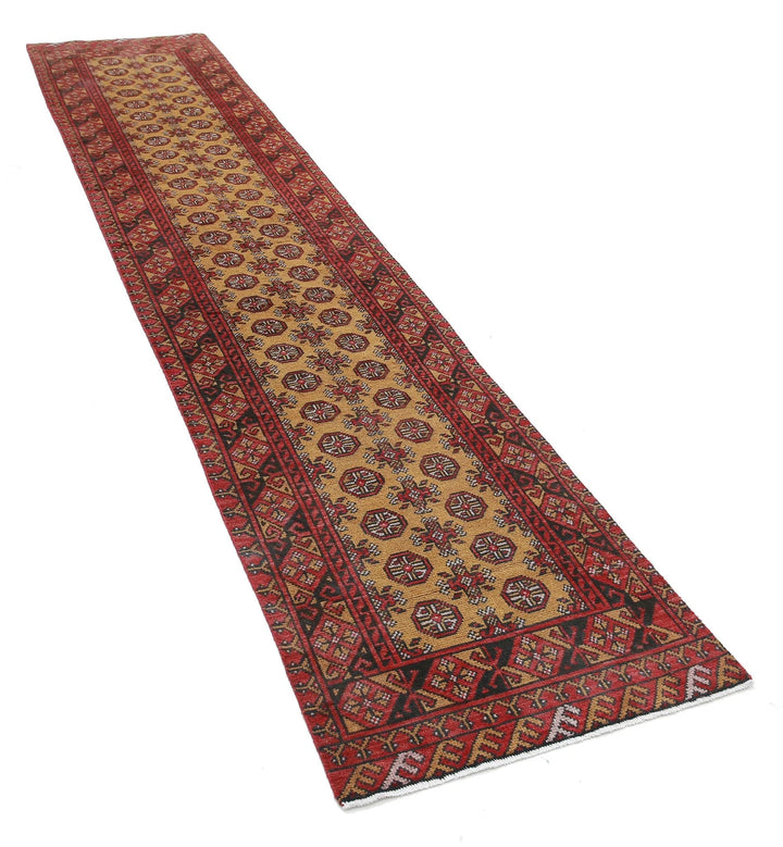 Afghan Akcha Revival Rug 2' 6" x 12' 5" Hand-Knotted | No. AT40206
