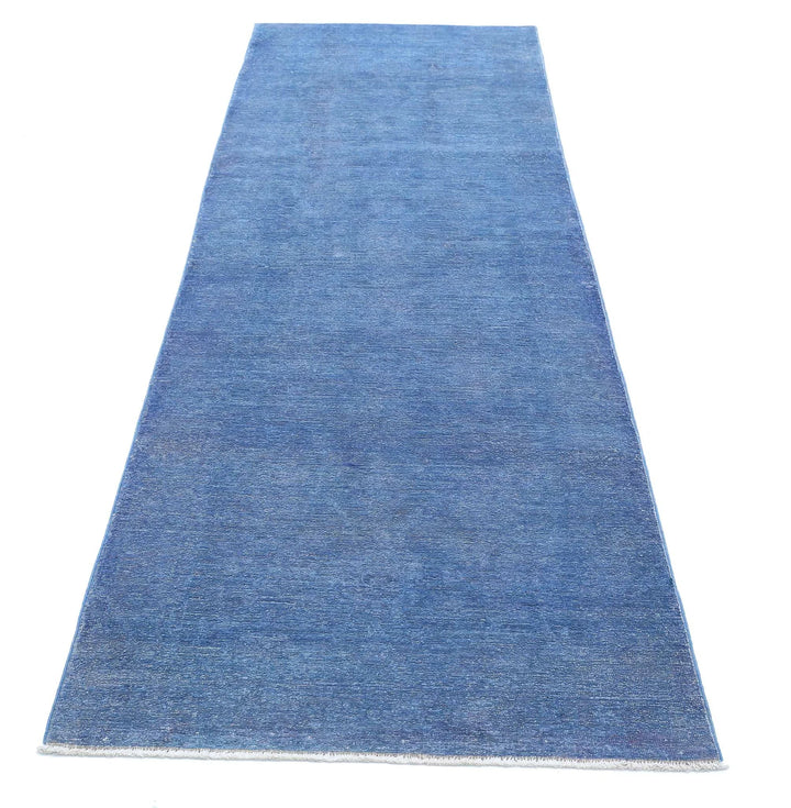 Blue Afghan Overdye Rug 2' 11" x 9' 2" Hand-Knotted | No. AT40217