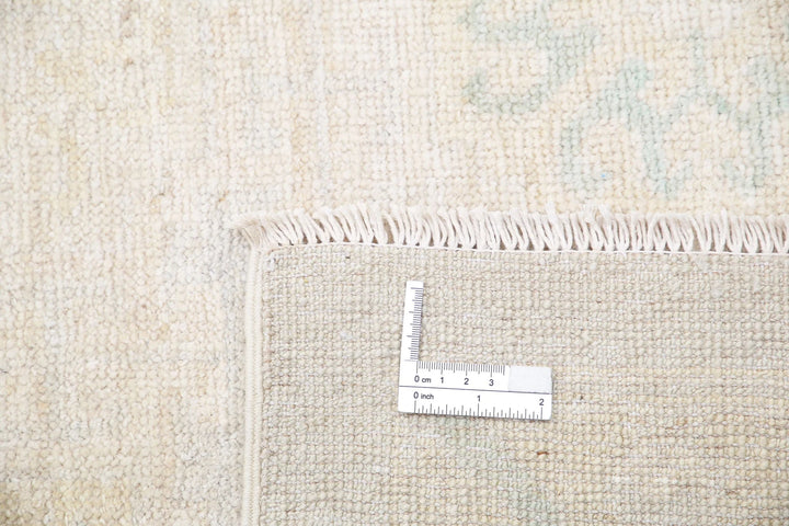 Ivory Afghan Khotan Rug 12' 4" x 17' 8" Hand-Knotted | No. AT40247