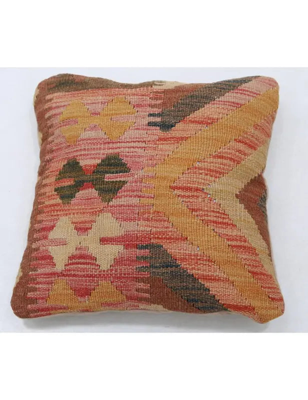 Afghan Tribal Pillow 1' 5" x 1' 5" Hand-Woven | No. AT40267