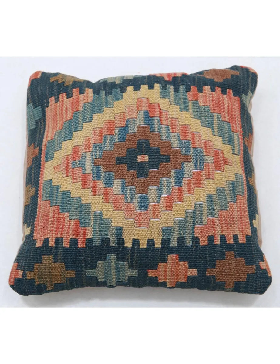 Afghan Tribal Pillow 1' 5" x 1' 5" Hand-Woven | No. AT40340