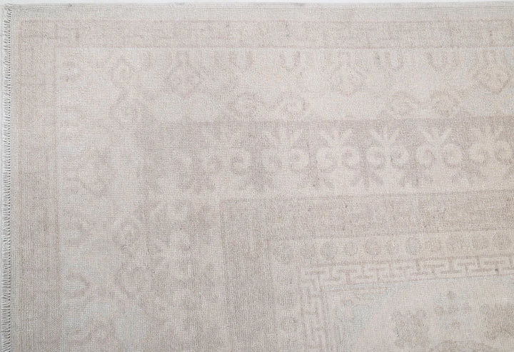 Ivory Afghan Khotan Rug 9' 10" x 13' 7" Hand-Knotted | No. AT40377