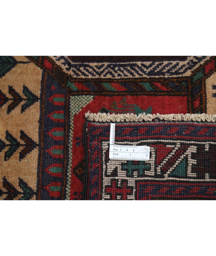 Red Afghan Tribal Rug 2' 11" x 4' 6" Hand-Knotted | No. AT40440