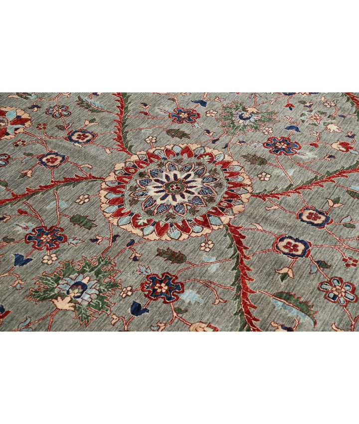 Grey Afghan Ariana Rug 10' 1" x 14' 0" Hand-Knotted | No. AT405125