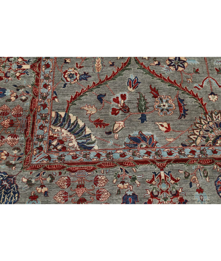 Grey Afghan Ariana Rug 10' 1" x 14' 0" Hand-Knotted | No. AT405125