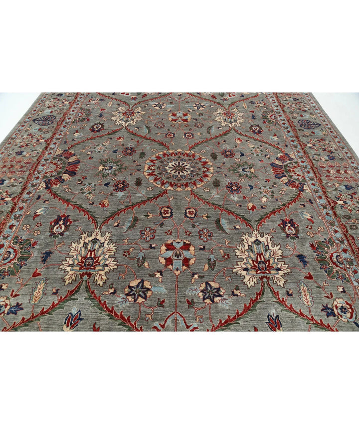 Grey Afghan Ariana Rug 10' 1" x 14' 0" Hand-Knotted | No. AT405125