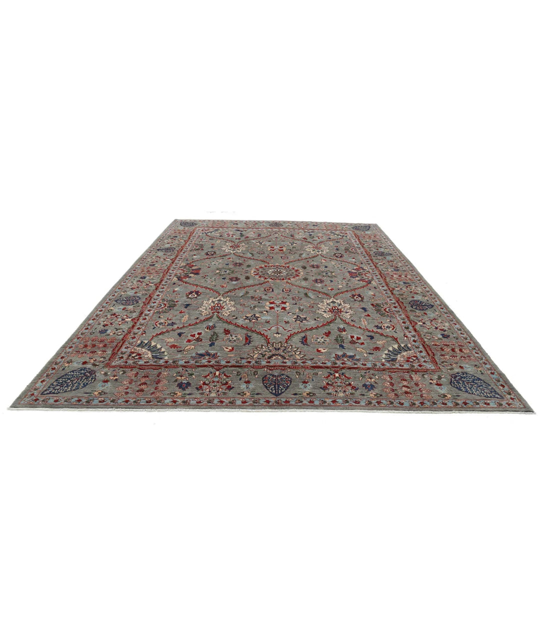 Grey Afghan Ariana Rug 10' 1" x 14' 0" Hand-Knotted | No. AT405125