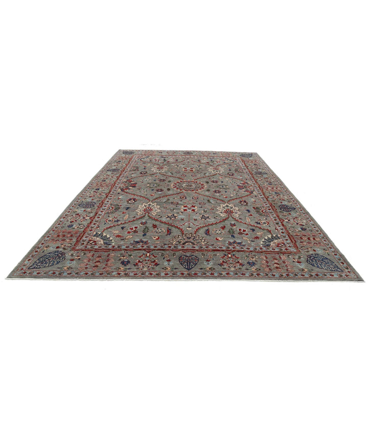 Grey Afghan Ariana Rug 10' 1" x 14' 0" Hand-Knotted | No. AT405125