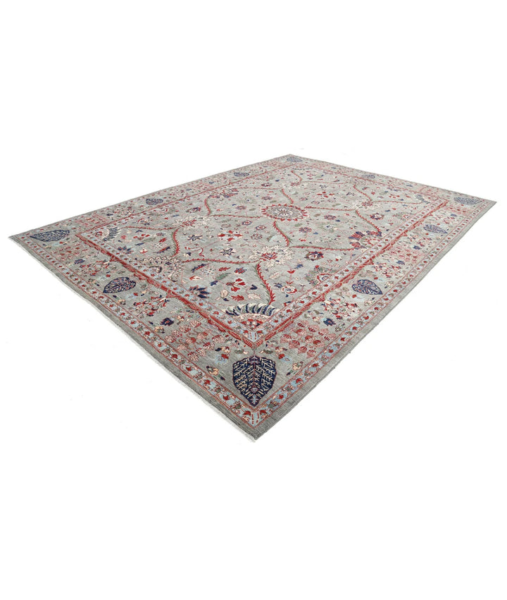 Grey Afghan Ariana Rug 10' 1" x 14' 0" Hand-Knotted | No. AT405125