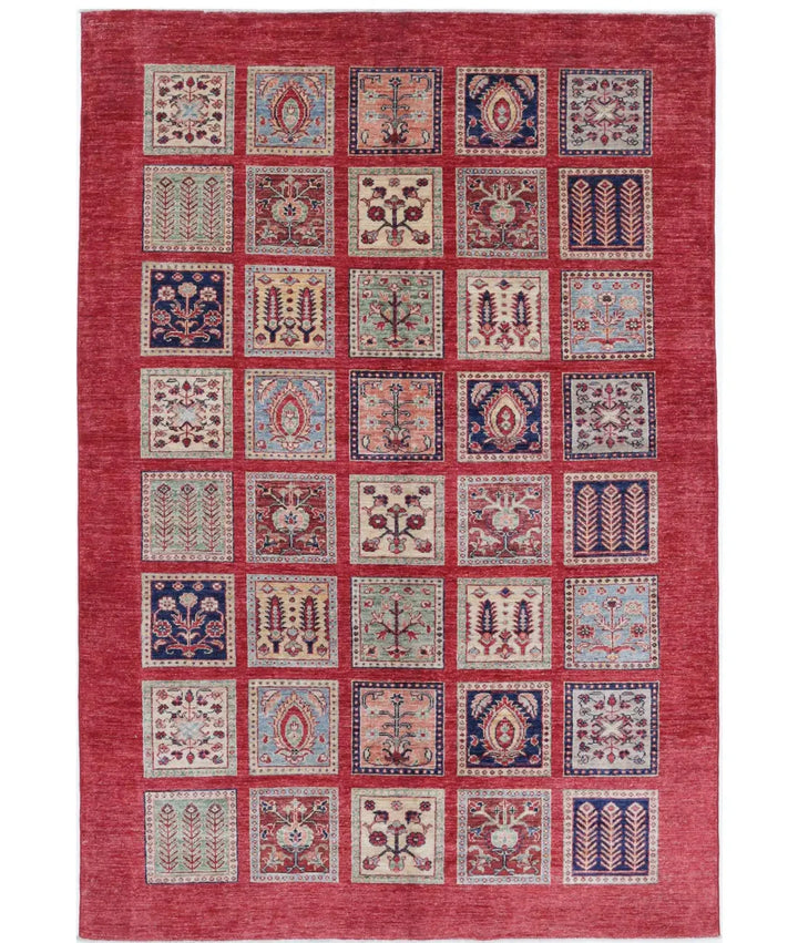 Afghan Bakhtiari Rug 5' 4" x 8' 0" Hand-Knotted | No. AT40567
