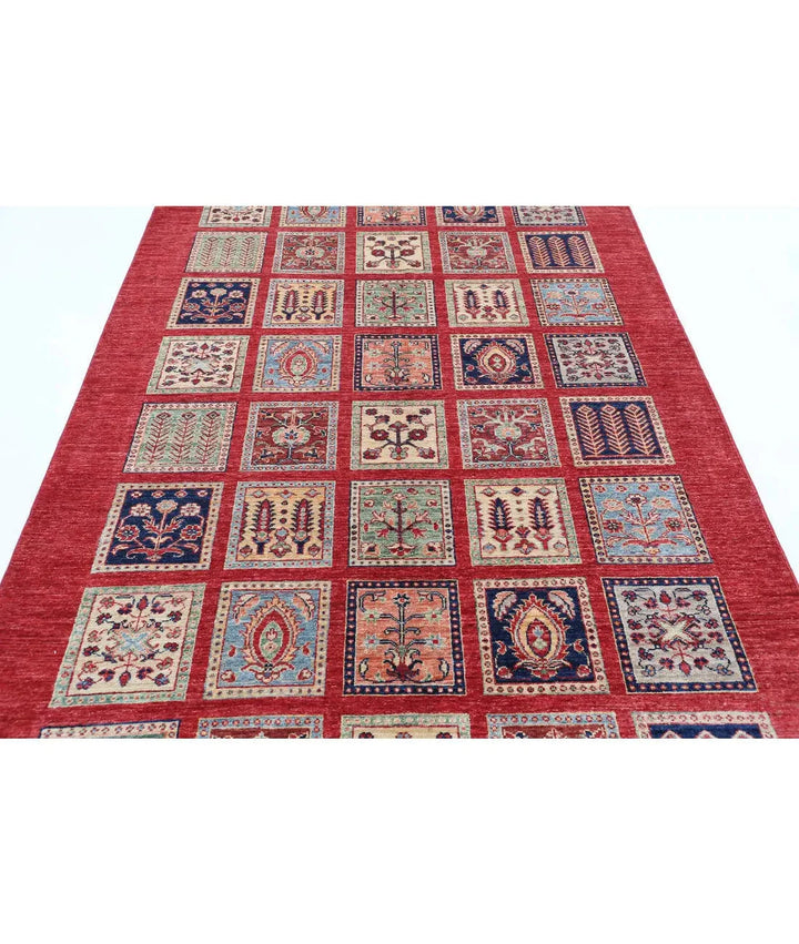 Afghan Bakhtiari Rug 5' 4" x 8' 0" Hand-Knotted | No. AT40567