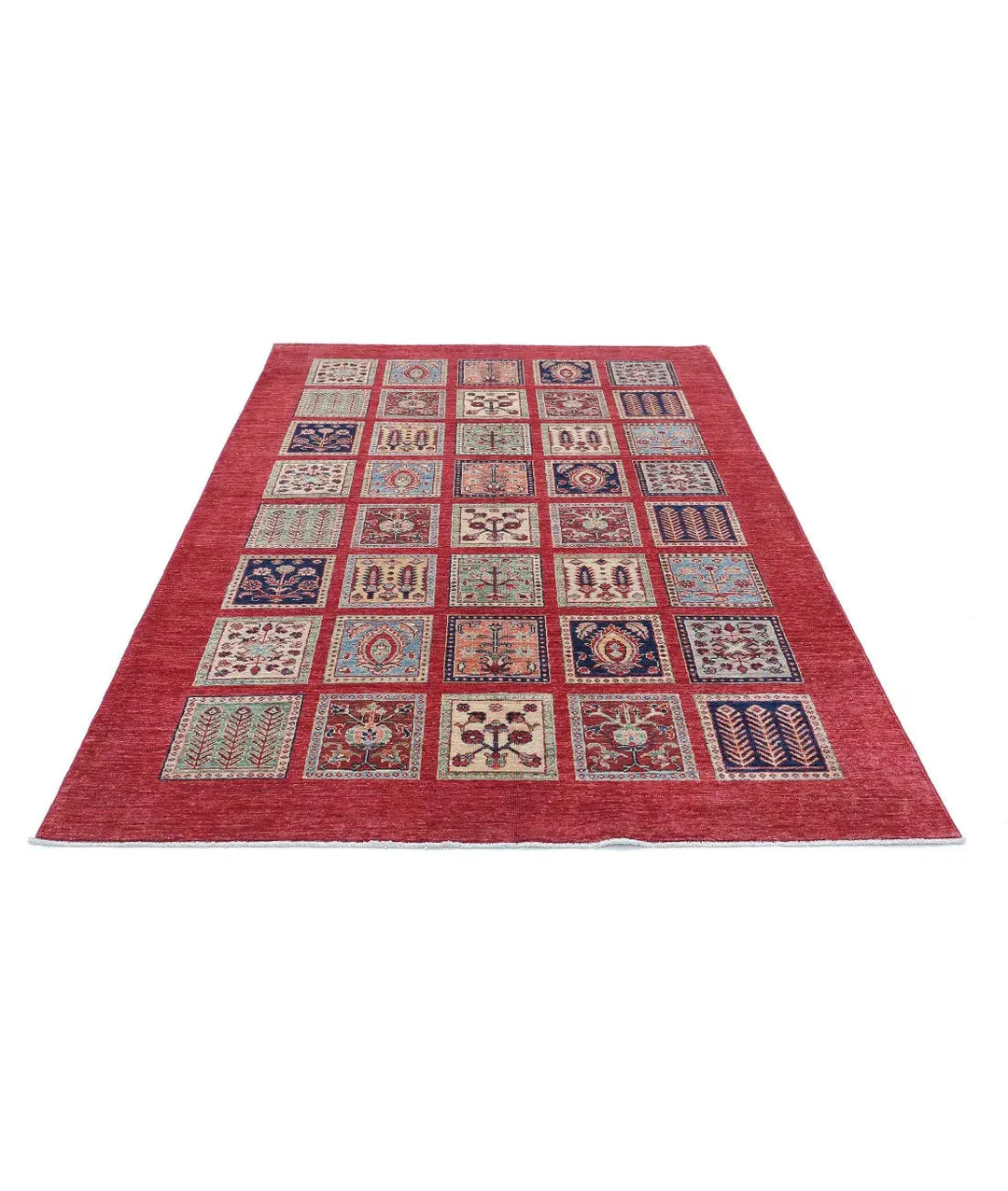 Afghan Bakhtiari Rug 5' 4" x 8' 0" Hand-Knotted | No. AT40567