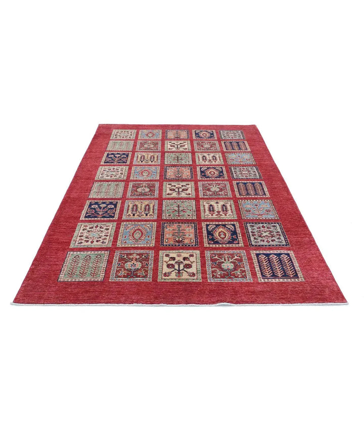 Afghan Bakhtiari Rug 5' 4" x 8' 0" Hand-Knotted | No. AT40567