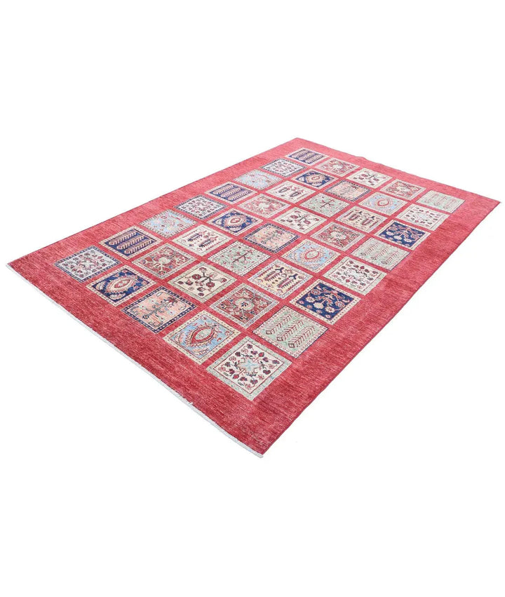 Afghan Bakhtiari Rug 5' 4" x 8' 0" Hand-Knotted | No. AT40567