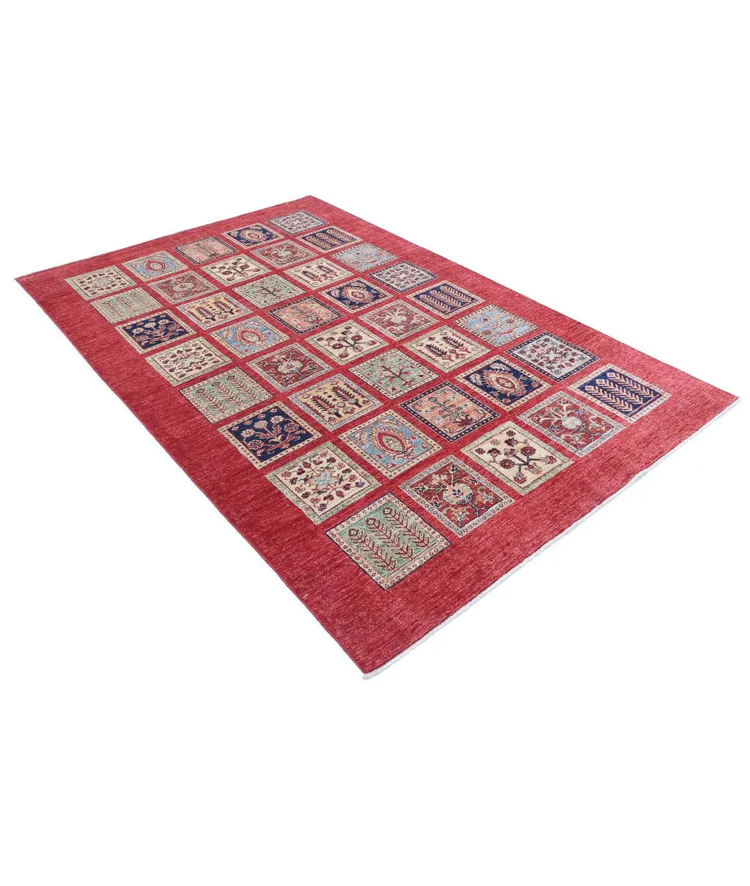 Afghan Bakhtiari Rug 5' 4" x 8' 0" Hand-Knotted | No. AT40567