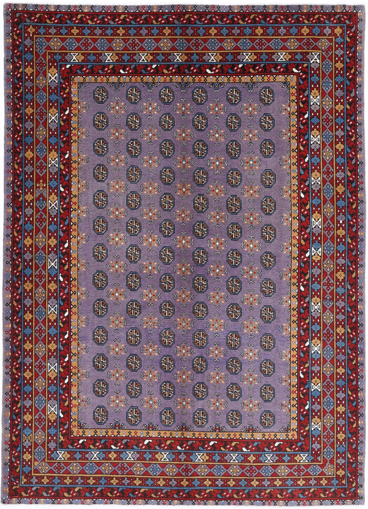 Afghan Akcha Revival Rug 6' 6" x 9' 3" Hand-Knotted | No. AT40669