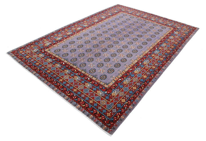 Afghan Akcha Revival Rug 6' 6" x 9' 3" Hand-Knotted | No. AT40669
