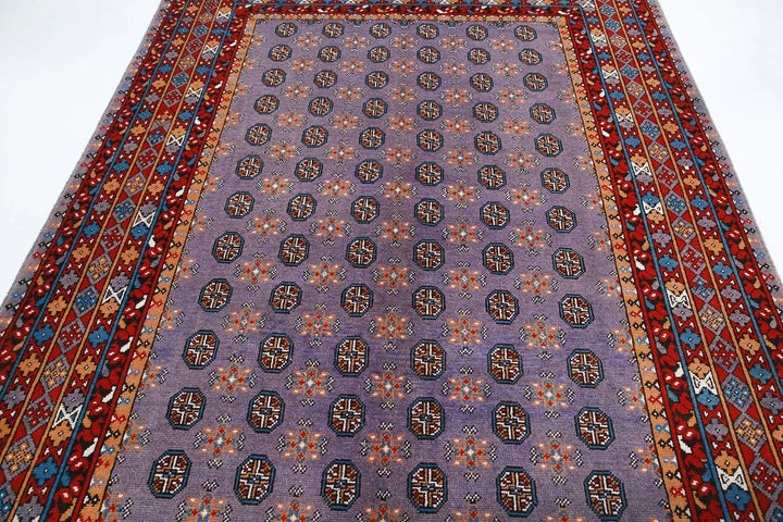 Afghan Akcha Revival Rug 6' 6" x 9' 3" Hand-Knotted | No. AT40669