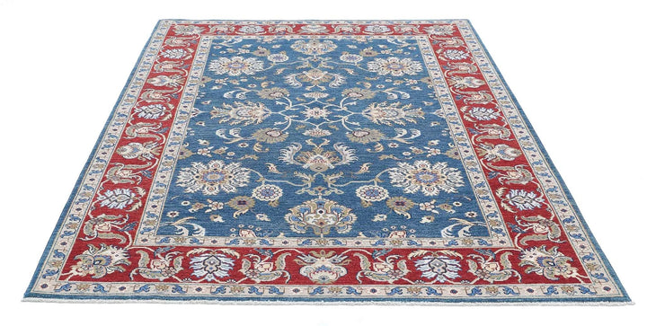 Afghan Ziegler Farhan Rug 5'6" x 8'2" Hand-Knotted | No. AT40718