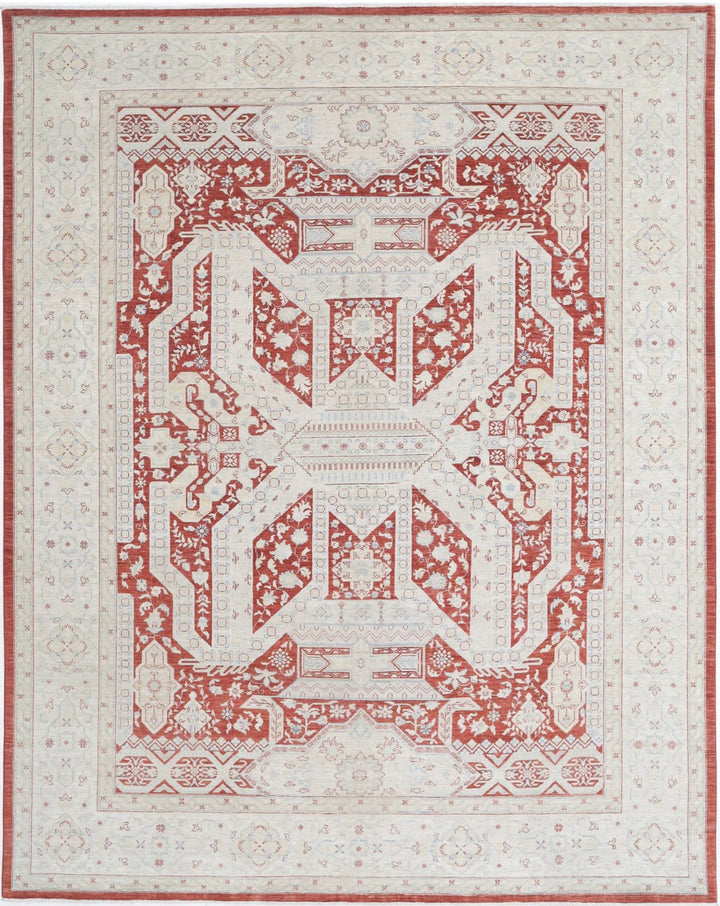 Afghan Ziegler Rug 8' 11" x 11' 5" Hand-Knotted | No. AT40741