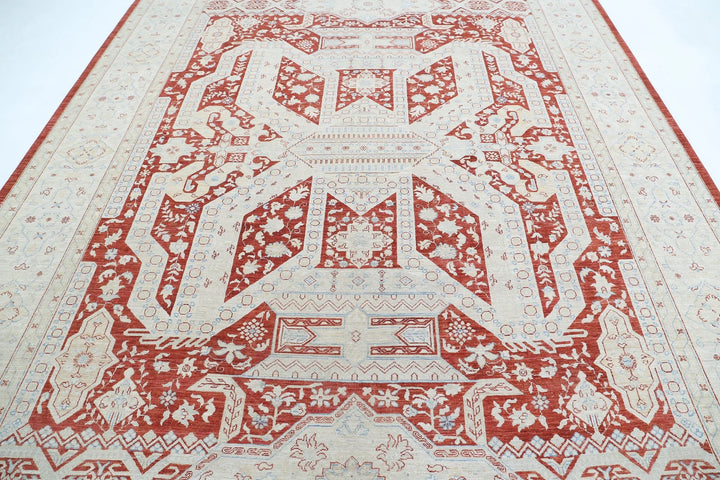 Afghan Ziegler Rug 8' 11" x 11' 5" Hand-Knotted | No. AT40741
