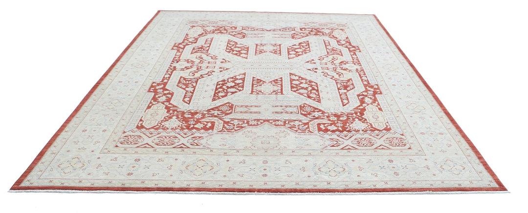 Afghan Ziegler Rug 8' 11" x 11' 5" Hand-Knotted | No. AT40741