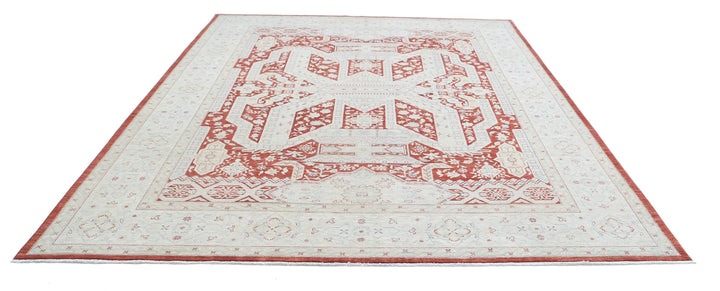 Afghan Ziegler Rug 8' 11" x 11' 5" Hand-Knotted | No. AT40741