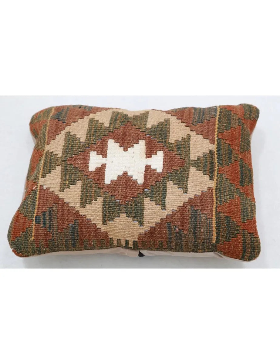 Afghan Tribal Pillow 1' 0" x 1' 5" Hand-Woven | No. AT40772