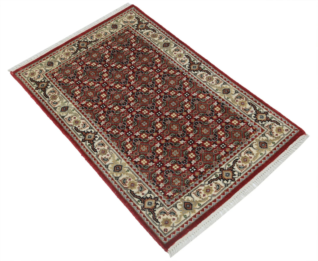 Red Indian Ziegler Rug 1' 11" x 3' 0" Hand-Knotted | No. AT40812