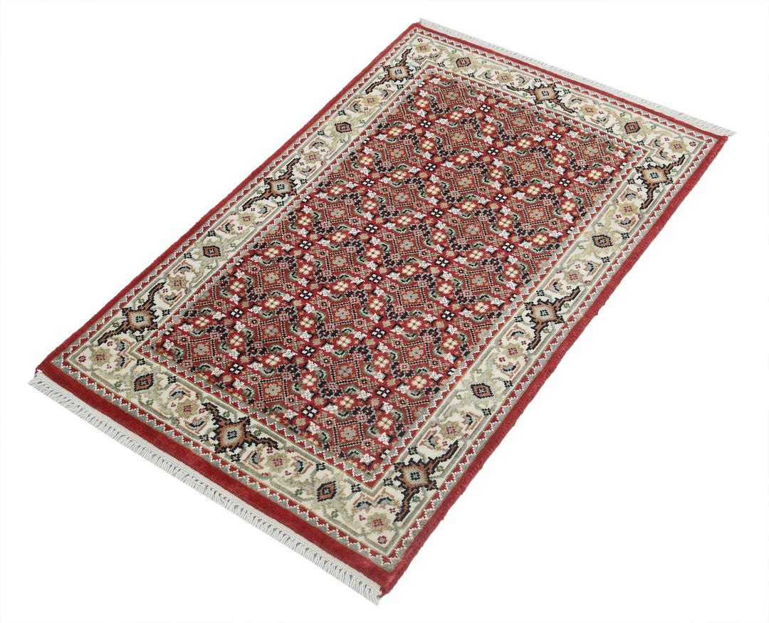 Red Indian Ziegler Rug 1' 11" x 3' 0" Hand-Knotted | No. AT40812