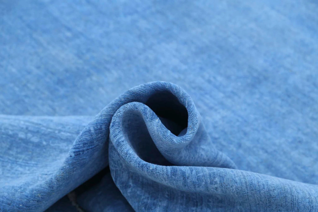 Blue Afghan Overdye Rug 9' 1" x 12' 0" Hand-Knotted | No. AT40938