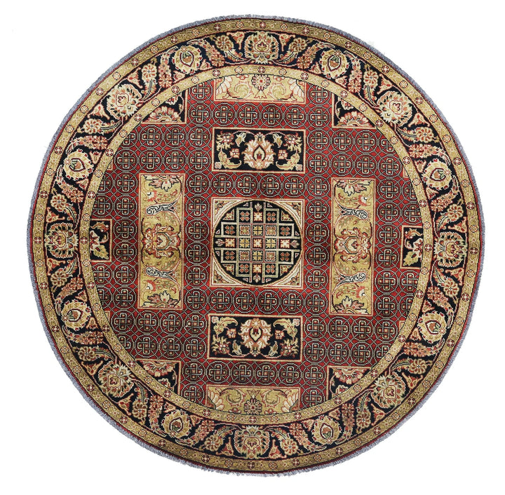 Black Indian Ziegler Rug 5' 10" x 5' 10" Hand-Knotted | No. AT40940