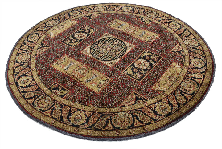 Black Indian Ziegler Rug 5' 10" x 5' 10" Hand-Knotted | No. AT40940