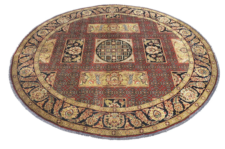 Black Indian Ziegler Rug 5' 10" x 5' 10" Hand-Knotted | No. AT40940