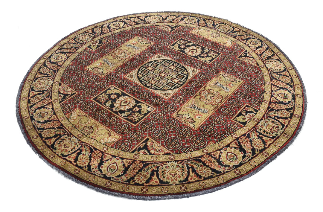 Black Indian Ziegler Rug 5' 10" x 5' 10" Hand-Knotted | No. AT40940
