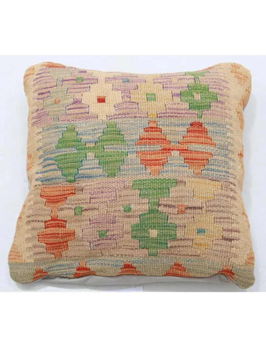 Afghan Tribal Pillow 1' 5" x 1' 5" Hand-Woven | No. AT40946