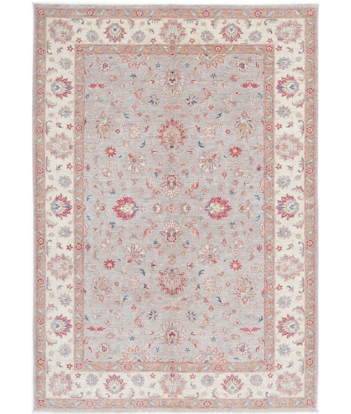 Afghan Ziegler Rug 6' 6" x 9' 5" Hand-Knotted | No. AT40959
